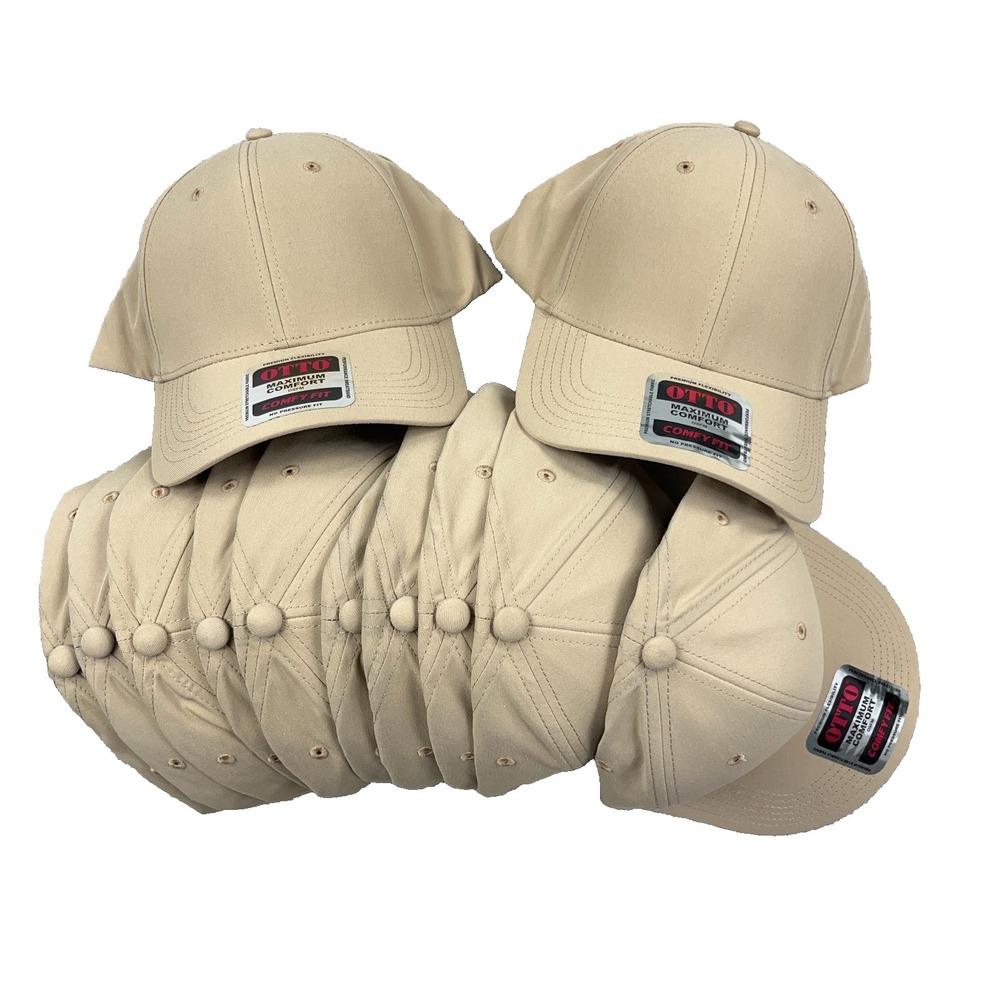 Otto Blank Hat Lot Cap Strap back Tan Kaki Performance Wicking Maximum Comfort